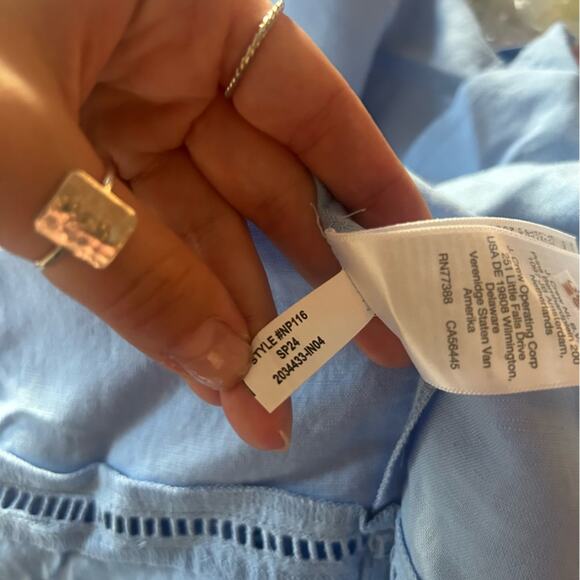 Madewell Sweetheart Midi Dress in Linen-Cotton Blend Powder Blue NEW Size 2 - Picture 9 of 9